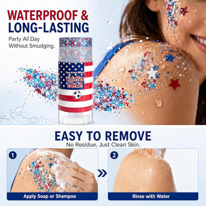Velixir™ - Patriotic Face & Body Glitter Stick