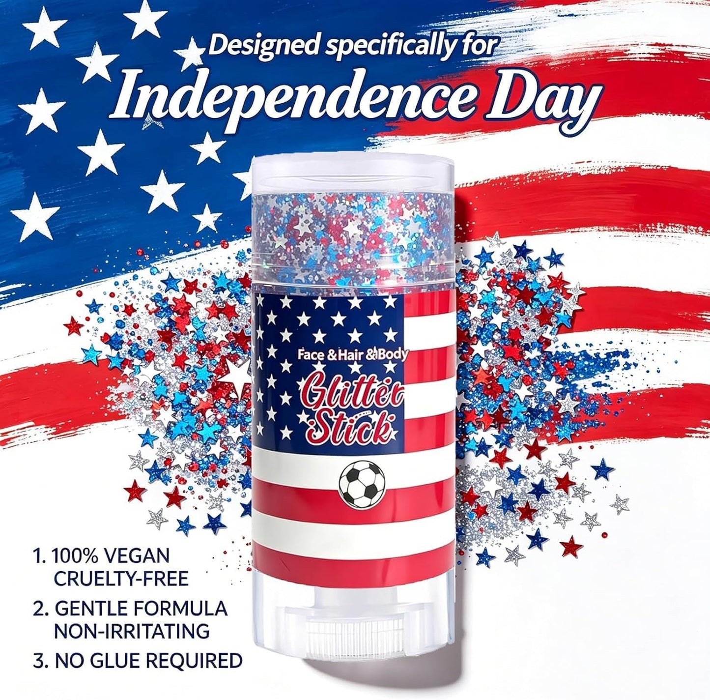 Velixir™ - Patriotic Face & Body Glitter Stick