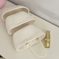 3-Layer Wall Hanging Storage Basket Handwoven No-Punch Hanging Storage Pouches Multipurpose Wall Mounted Organizer