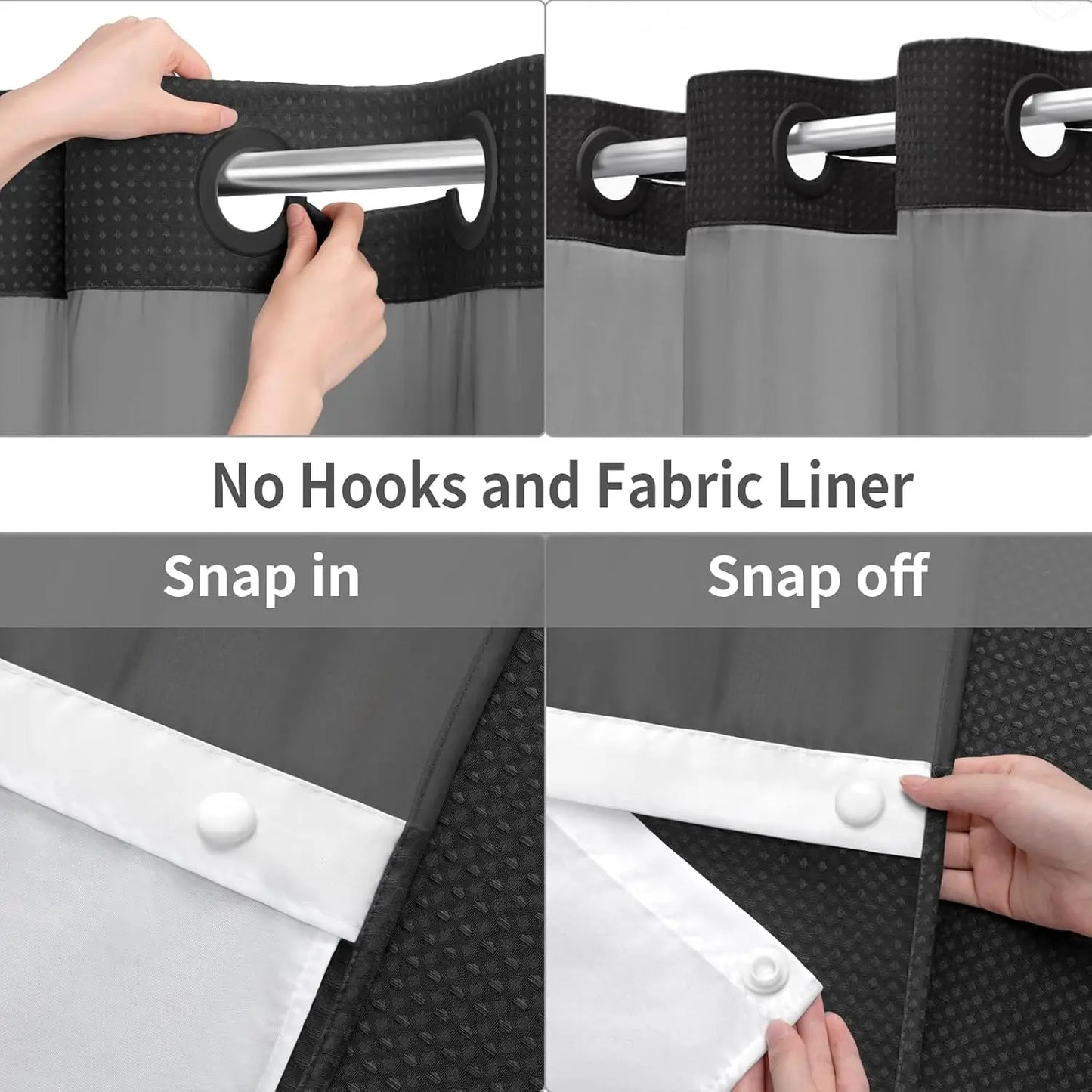 Velixir™ - No-Hook Shower Curtain