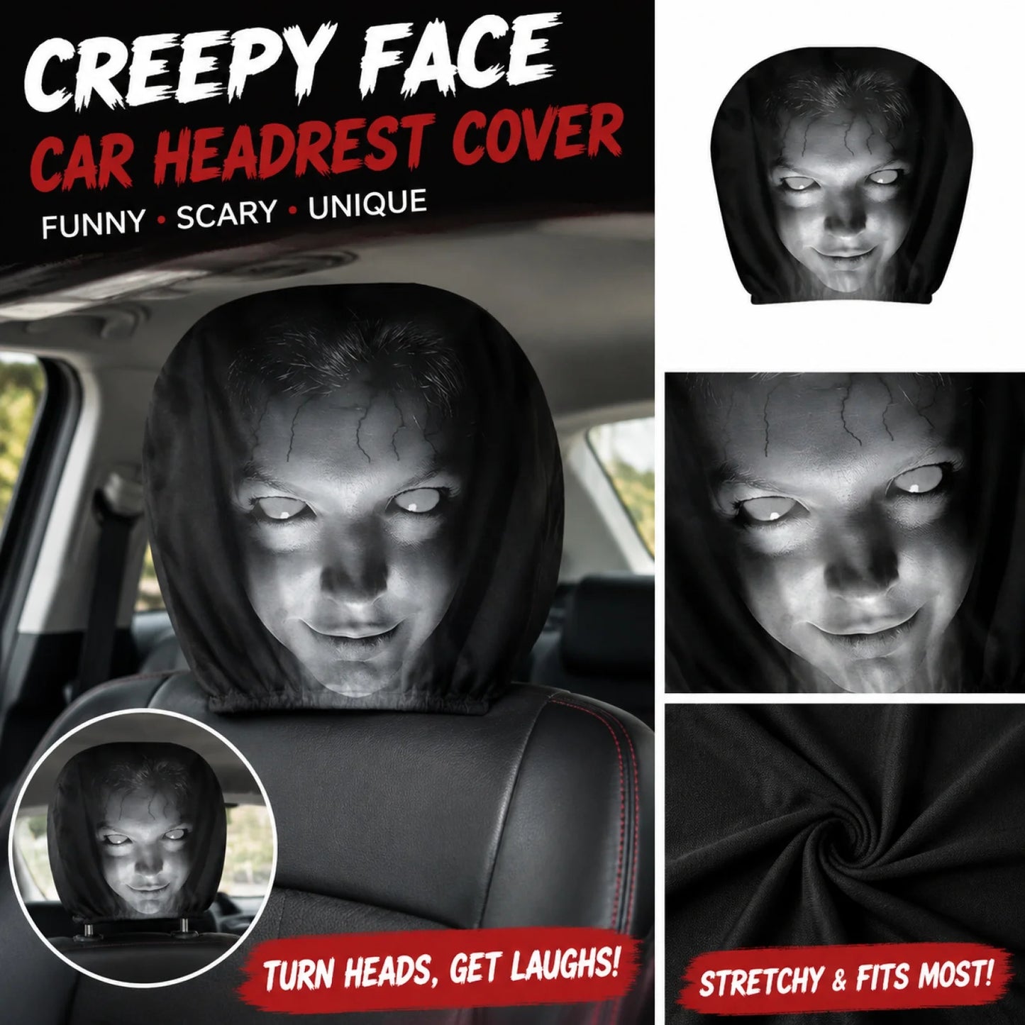 WickedWitches™ - Ghost Face Headrest Covers