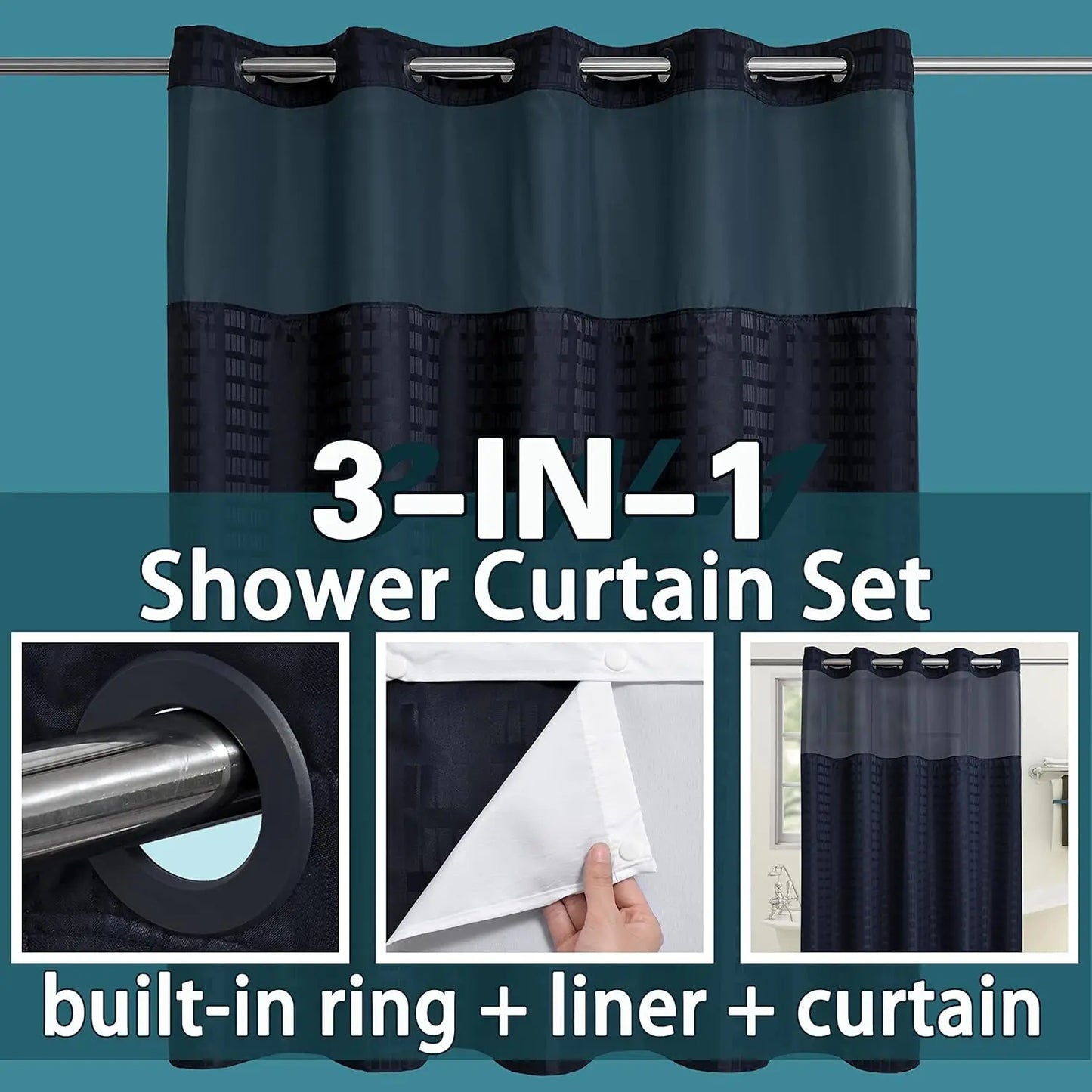 Velixir™ - No-Hook Shower Curtain