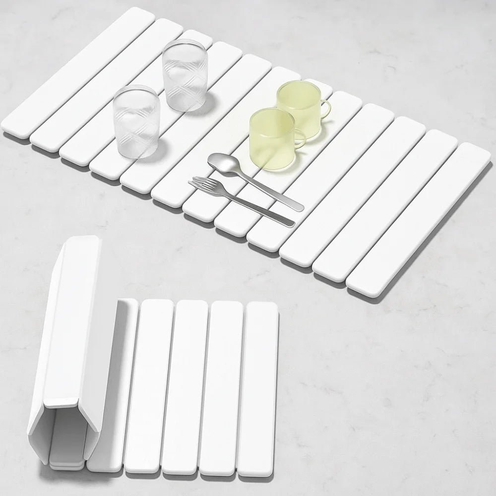 Large Quick Drying Mat Fast Absorbent Stone for Kitchen Counter Collapsible Diatomaceous Earth Dish Drying Stone Dish Drying Mat