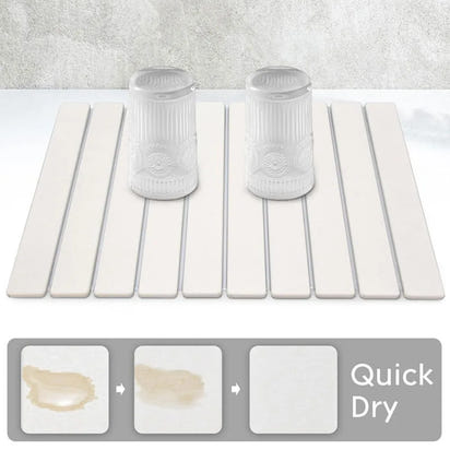 Large Quick Drying Mat Fast Absorbent Stone for Kitchen Counter Collapsible Diatomaceous Earth Dish Drying Stone Dish Drying Mat