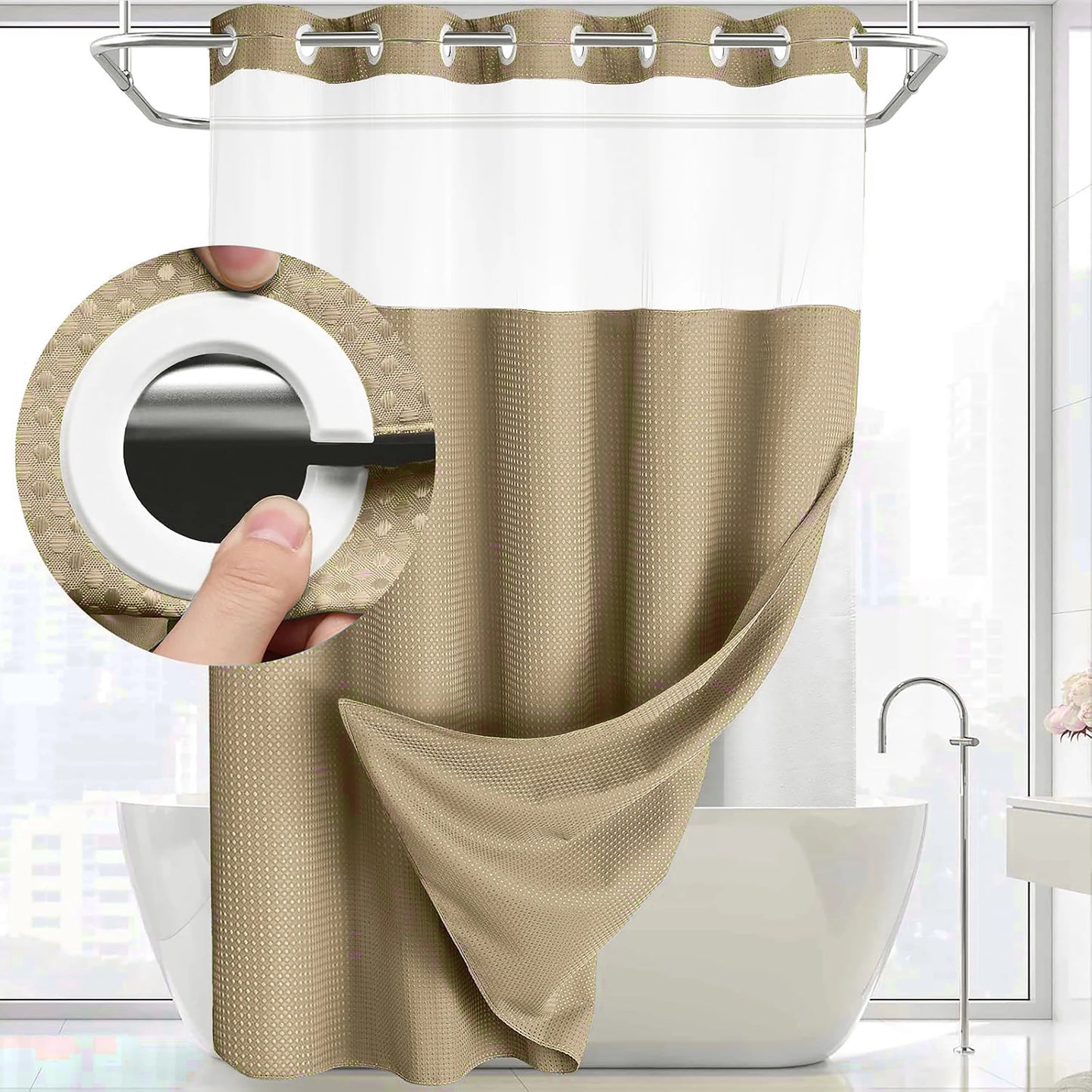 Velixir™ - No-Hook Shower Curtain
