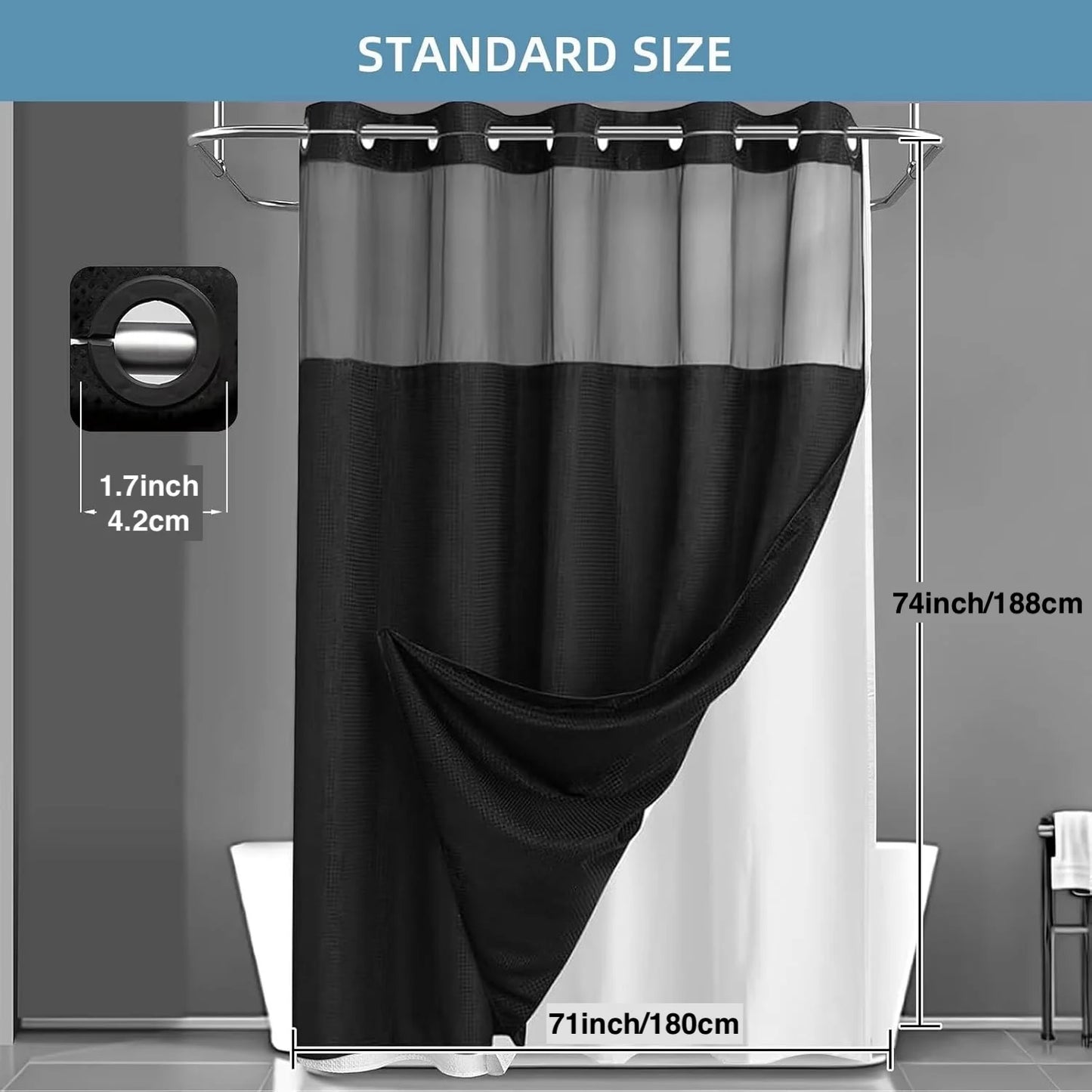 Velixir™ - No-Hook Shower Curtain