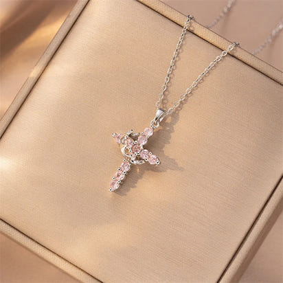 Velixir™ - 14K Gold Plated Crown Cross Necklace