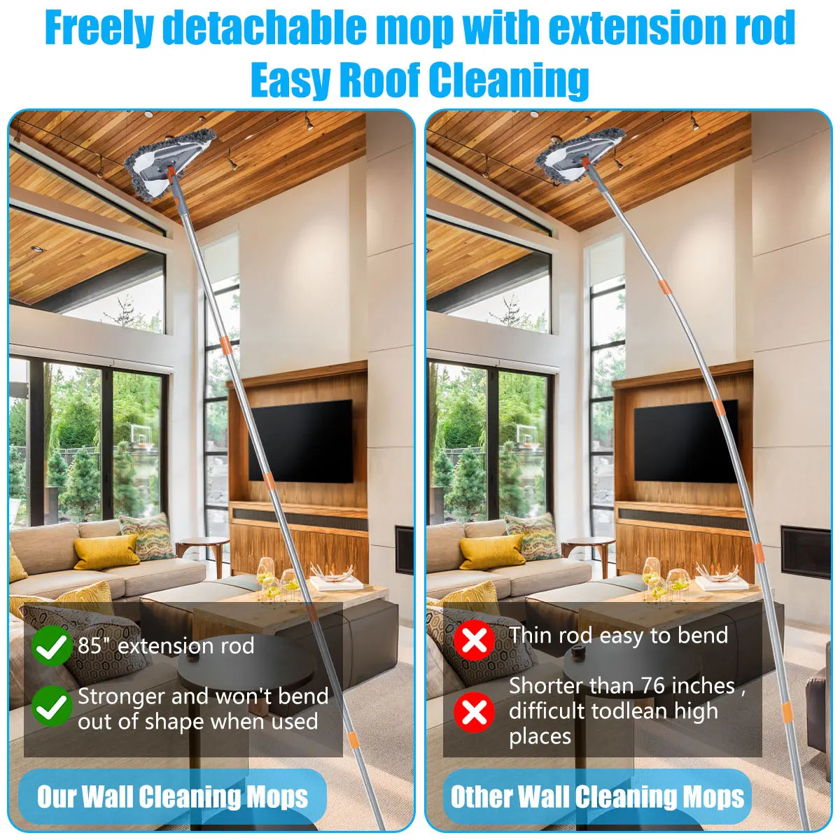 Velixir™ - Heavy Duty Long Handle Wall Mop