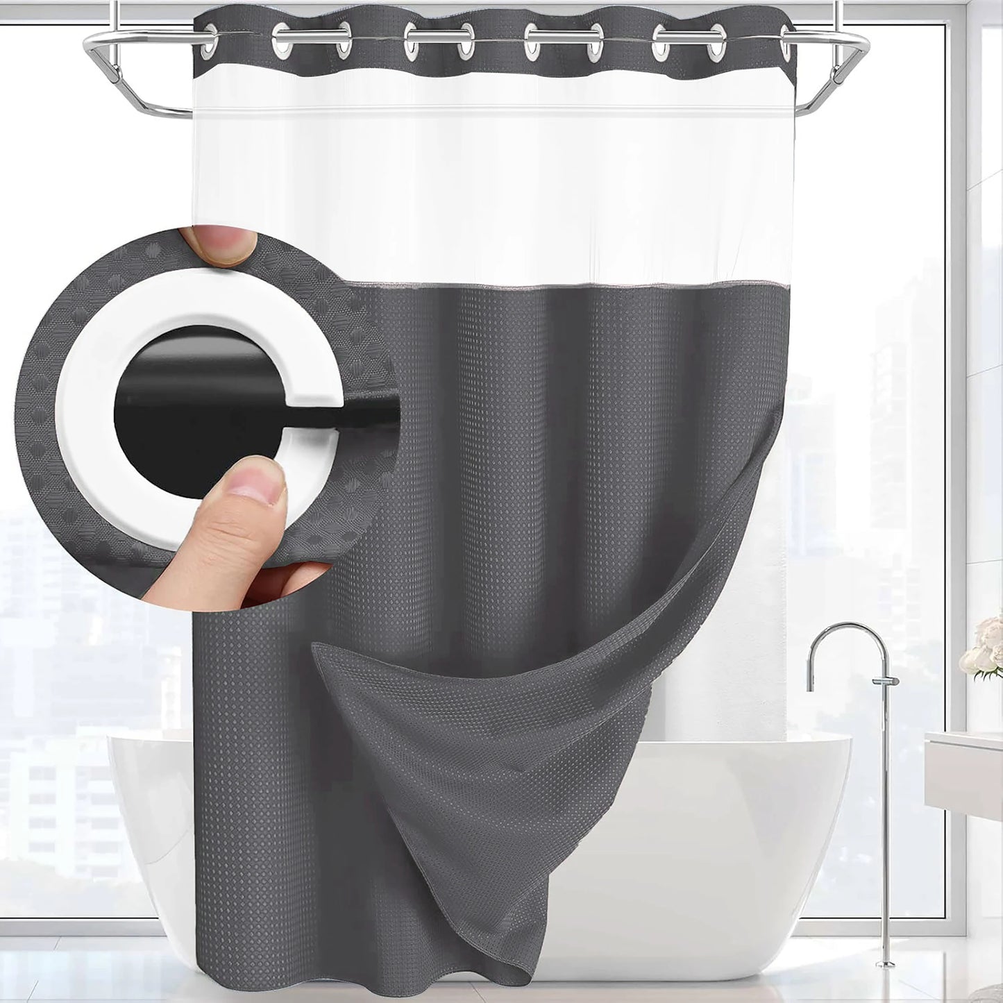 Velixir™ - No-Hook Shower Curtain