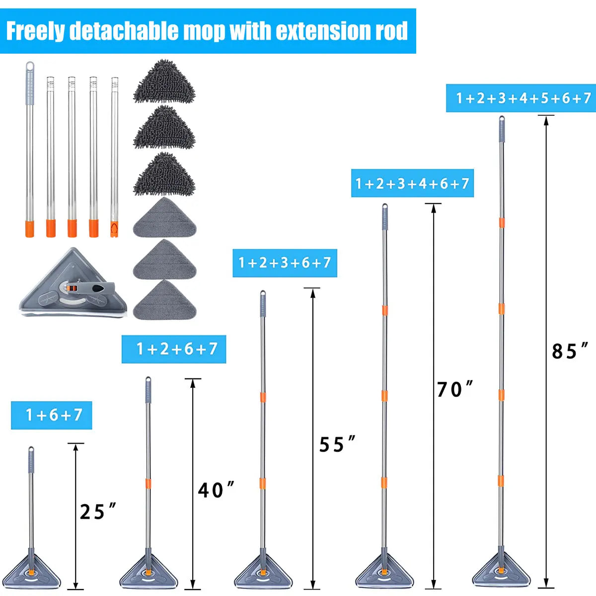 Velixir™ - Heavy Duty Long Handle Wall Mop